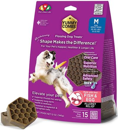 Yummy Combs Dog Fish & Egg 12oz. Dental Medium
