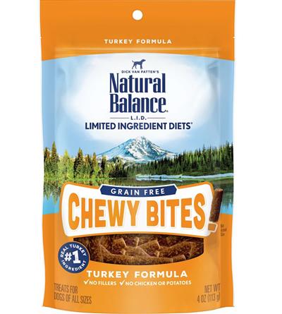 Natural Balance Pet Foods L.I.D Grain Free Chewy Bites! Dog Treats Turkey 1ea/4 oz