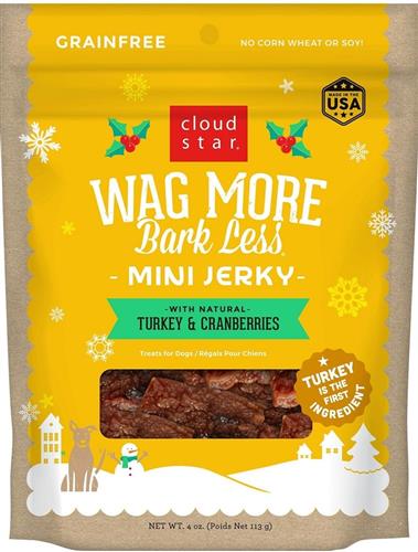Cloud Star Wagmore Dog Holiday Jerky Duck 4oz.