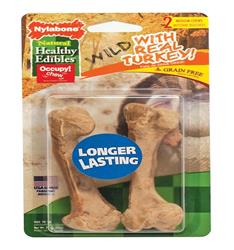Nylabone Healthy Edibles Wild Turkey Medium 2pk