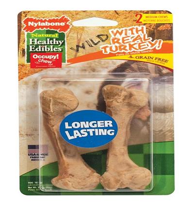 Nylabone Healthy Edibles Wild Turkey Medium 2pk