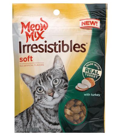 Meow-Mix Irresistibles Soft Cat Treats Turkey 5ea/3 oz