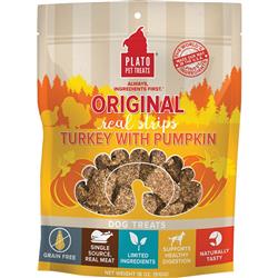 Plato Dog Strp Grain Free Turkey Pumpkin 18oz.