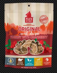Plato Dog Strips Grain Free Turkey Cranberry 6oz.