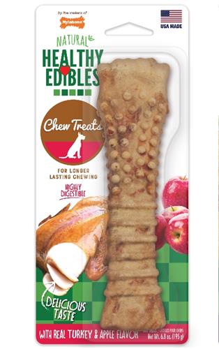 Nylabone Healthy Edibles AllNatural Long Lasting Turkey  Apple Dog Chew Treats Turkey  Apple, XL/Souper  50 Lbs. 1 ct