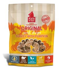 Plato Dog Strips Grain Free Turkey Pumpkin 6oz.