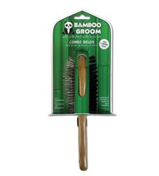 Bamboo Groom Combo Brush with Bristles and Pins Large
