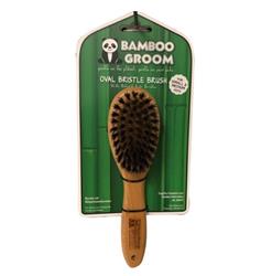 Bamboo Groom Oval Boar Bristle Brush Small/Medium