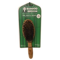 Bamboo Groom Oval Boar Bristle Brush Large
