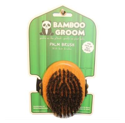 Bamboo Groom Palm Boar Bristle Brush