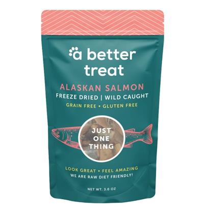A Better Treat Just One Thing Freeze Dried Dog and Cat Treats Wild Caught Salmon 3oz. (Case of 6)  2 case minimum