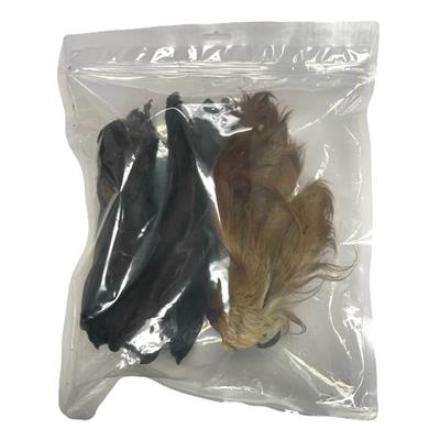 Natural Cow Ear with HAIR 4 Pack Peggable Bag with UPC