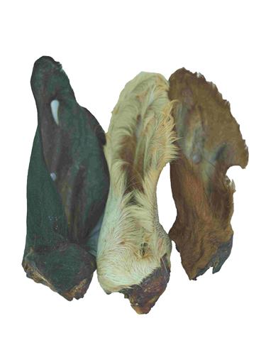 Natural Cow Ear with HAIR 4 Pack Peggable Bag with UPC