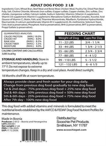 Chewka Dry Dog Food 2 Pound Bag