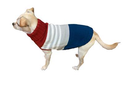 Red / Royal Blue Color Block Sweater