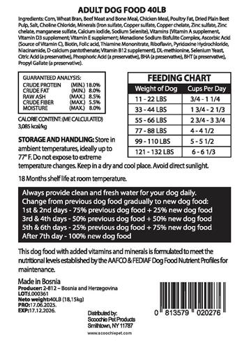 Chewka Dry Dog Food 40 Pound Bag