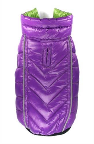 Featherlite Reversible-Reflective Puffer Vest  - Green/Purple