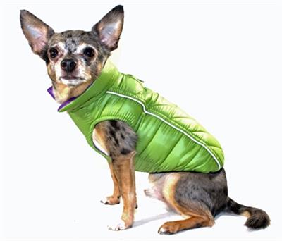 Featherlite Reversible-Reflective Puffer Vest  - Green/Purple