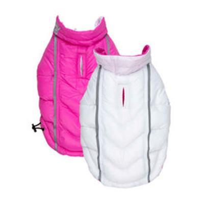 Featherlite Reversible-Reflective Puffer Vest  - Pink/White