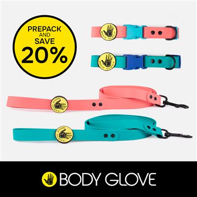 Body Glove Collar & Leash Prepack #2 - Sunset & Teal