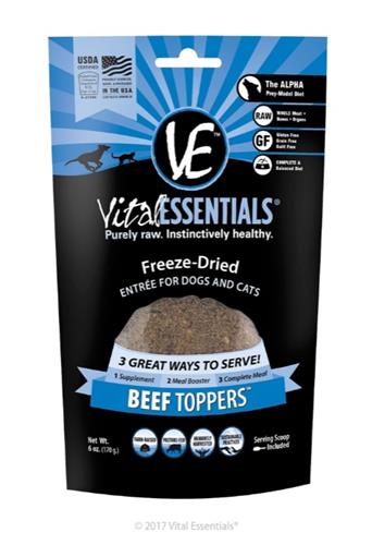 Vital Essentials Freeze-Dried Beef Toppers 6 oz.