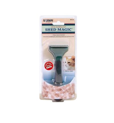 Safari Shed Magic De-Shedding Tool for Cats with Medium/Long Hair Green One Size