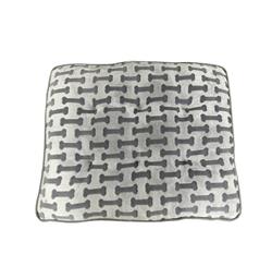 Ethical Pet Sleep Zone Luxe Bone Print Pillow 38? Light Gray