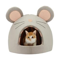 Outward Hound Novelty Pet Hut Covered Domed Cat Bed Grey Mouse, 1ea/One Size