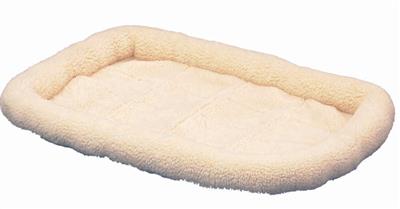 Snoozzy Sheepskin Bolster Kennel Dog Mat White Large