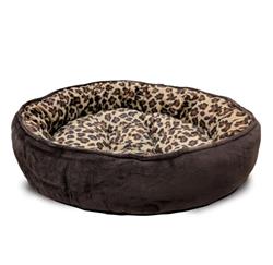 Ethical Pet Sleep Zone Cheetah Round Napper 20" Chocolate