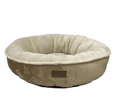 Ethical Pet Sleep Zone Embossed Bone Round18" Taupe