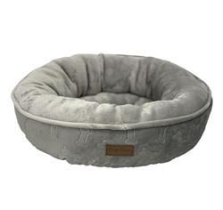 Ethical Pet Sleep Zone Embossed Bone Round 18" Gray