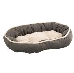Ethical Pet Sleep Zone Shearling Oval Cuddler 35" Deep Gray