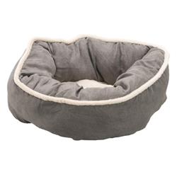 Ethical Pet Sleep Zone Shearling Oval Cuddler 18" Deep Gray