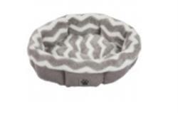 SnooZZy Zig Zag Shearling Round Bed Gray 1ea/21 in, One Size