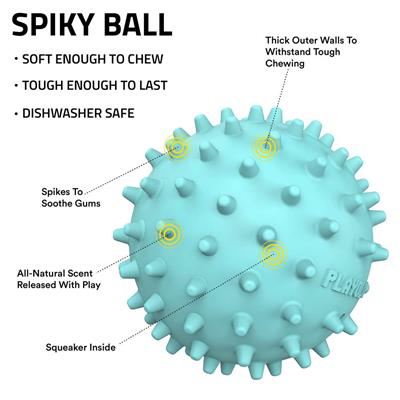 SPIKY SQUEAKY CHEW BALL PEANUT BUTTER MD