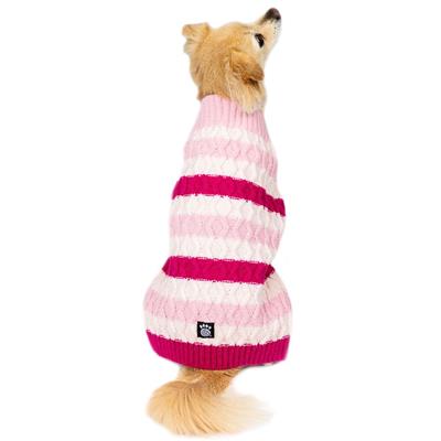 Striped Crewneck Sweater, Pink