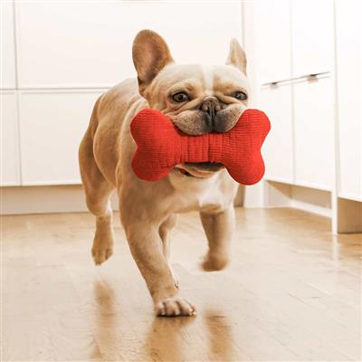 PLUSH SQUEAKY BONE BEEF JUMBO