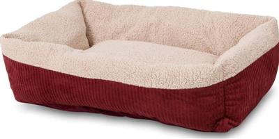 Aspen Self Warming Rectangular Dog Lounger Bed Barn Red/Cream 1ea/35In X 27 in, LG
