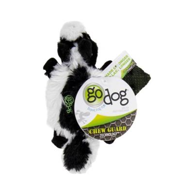 Godog Flatz Skunk Squeaky Plush Flattie Dog Toy Black XSmall