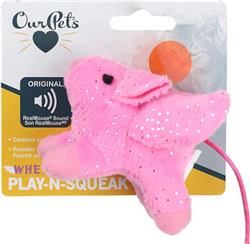 OurPets Play N Squeak Pigs Fly Catnip Toy Pink 1ea