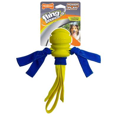 Nylabone Power Play Fling-a-Bounce Interactive Dog Toy 1ea/Medium/Wolf - Up To 35 lb