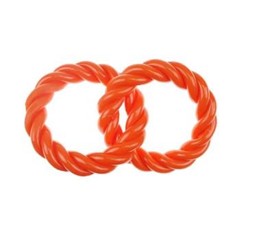 Infinity TPR 2 Rings Tug Toy Orange 8.5in.