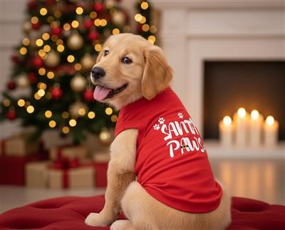 Santa Paws Dog Shirt - Red