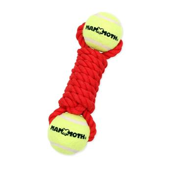 Mammoth Pet Products Twister Bone w/2 Tennis Balls Dog Toy Red 1ea/MD, 9 in