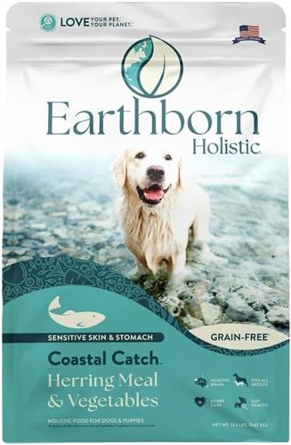 Earthborn Holistic Coastal Catch Grain-Free Dry Dog Food Herring Meal & Vegetables 25lb