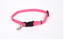 Lil Pals Adjustable Nylon Dog Collar Neon Pink 1ea/5/16 In X 6-8 in