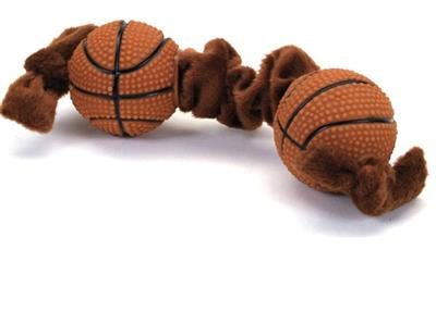 Lil Pals Plush and Vinyl Basketball Tug Toy Brown 1ea/8 in