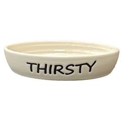 Spot Thirsty Oval Cat Bowl Tan 6 In