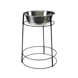 Spot Hi-rise Single Diner Dog Bowl Silver 1ea/15 in